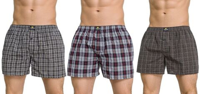 Набор из 3 мужских трусов-шортов в клетку (Размер: XXXL) (Цвет: разноцветный)