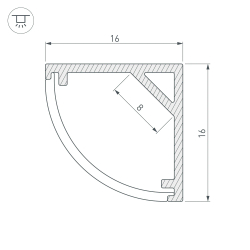 Профиль SL-KANT-H16-2000 ANOD (Arlight, Алюминий) 023723