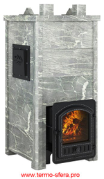 Печь Эверест "Легкий пар Профи" каменка из нерж. стали, Талькохлорит, S-50 мм