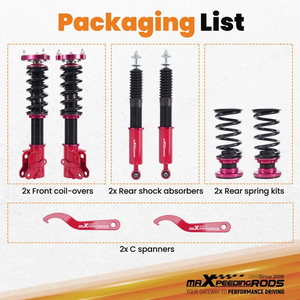 Комплект для автомобиля Honda CivicSi 2006-2011 Maxpeedingrods Suspension Kits Adjustable Height Coil Strut Coilovers lowering kit