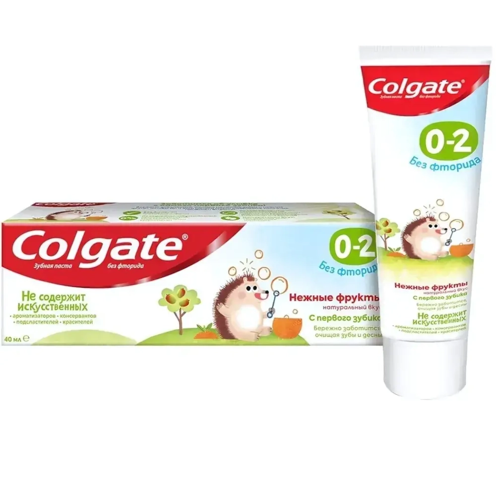 Зубная паста детская COLGATE 0-2 вкус Нежных Фруктов (без фторида) 40 мл