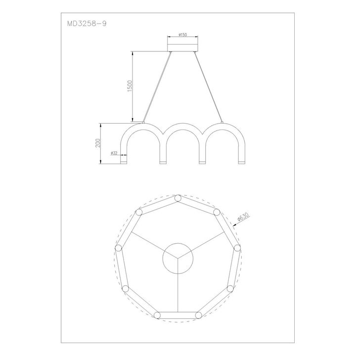 Подвесной светодиодный светильник Arte Lamp Warhol A3258LM-45BK