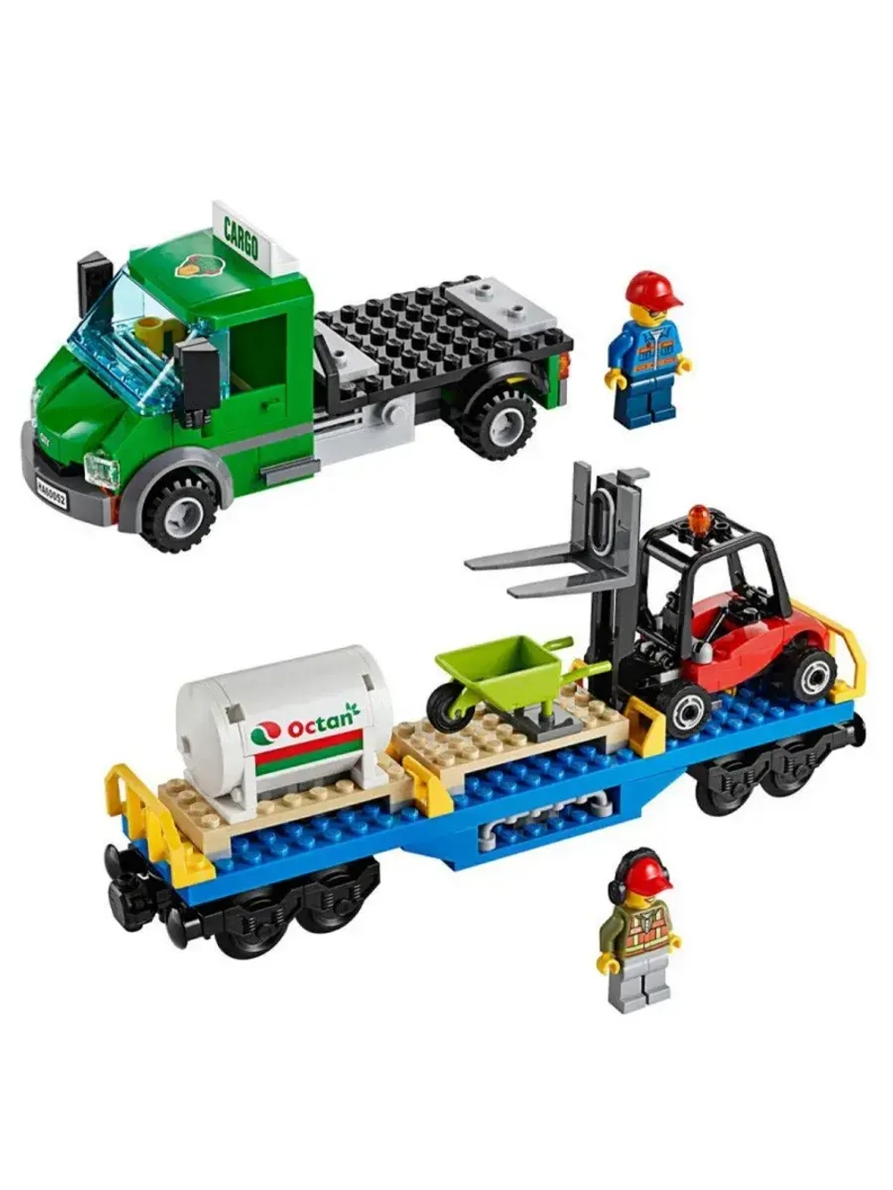 Конструктор Сити Грузовой поезд пультом 888 деталей