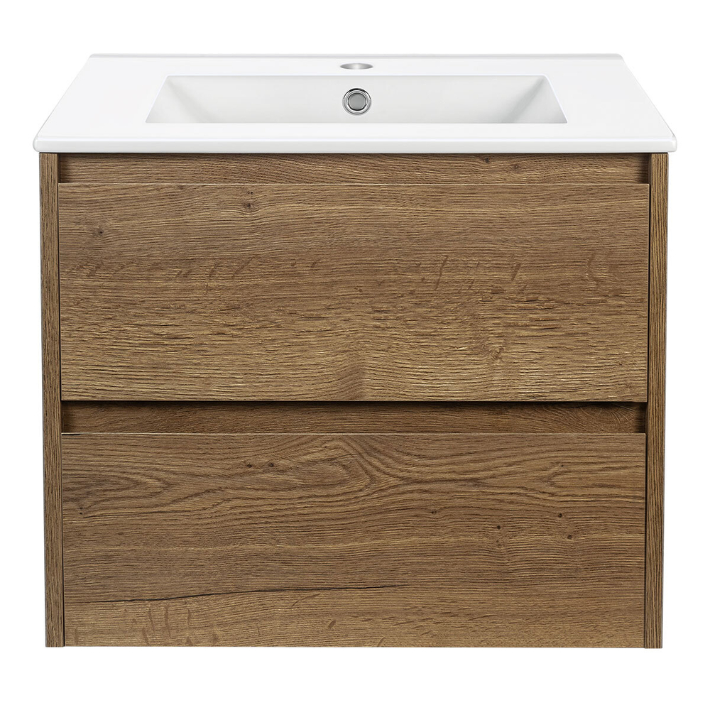 Тумба под раковину Vincea Gio 600 подвесная, 2 выкатных ящика soft-close, T.Oak