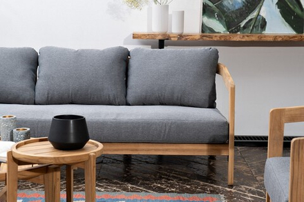 Диванная группа из тика Joygarden ВЕНТО L, Natural Teak, серый