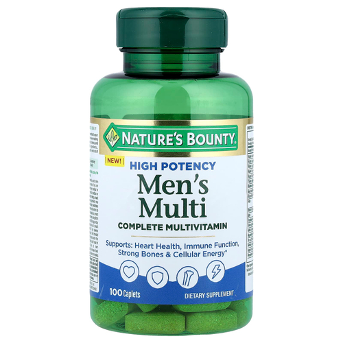 Nature's Bounty, Men's Multi, полноценный мультивитаминный комплекс для мужчин, высокая эффективность, 100 капсул