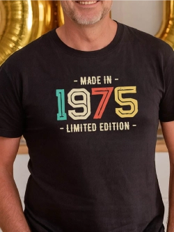 Футболка мужская с принтом годом рождения 1975