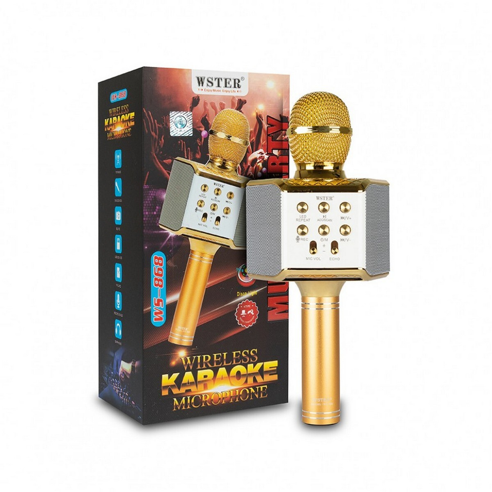 Беспроводная колонка-микрофон Wster WS-868 Music Party Karaoke