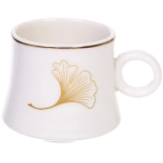 Кофейный набор 12 предметов «Золотая коллекция» (6 кружек 90мл+6 блюдец), листок, узкая кружка