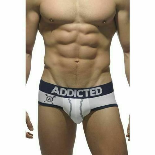 Мужские трусы брифы бело-синие Addicted Бейсбол