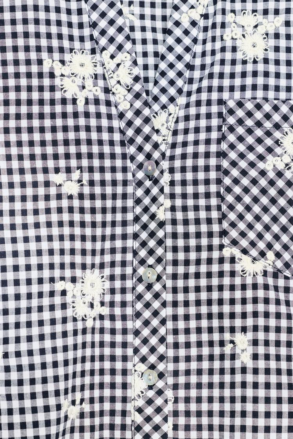 ZARA РУБАШКА В КЛЕТКУ С ВЫШИВКОЙ, ТЕМНО-СИНИЙ/БЕЛЫЙ