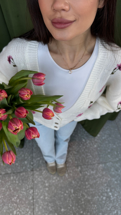 Кардиган с цветами взрослый