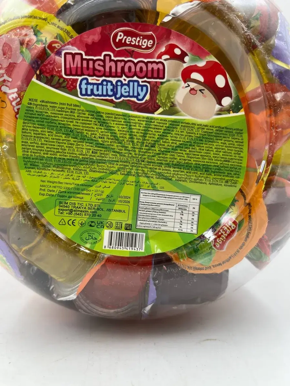 Десерт желейный Ассорти в форме гриба 100шт