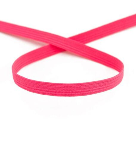 Резинка продежка, 6,6 мм, цвет неоновый розовый, намотка 50 м (10225030/240216/0000542_Чехия)