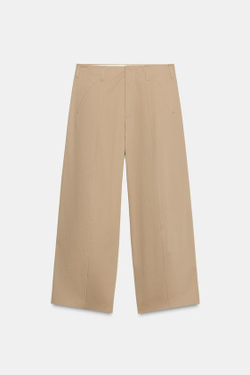 ZARA БРЮКИ-МОРКОВКИ — ZW COLLECTION, СВЕТЛЫЙ ЖЕЛТО-КОРИЧНЕВЫЙ