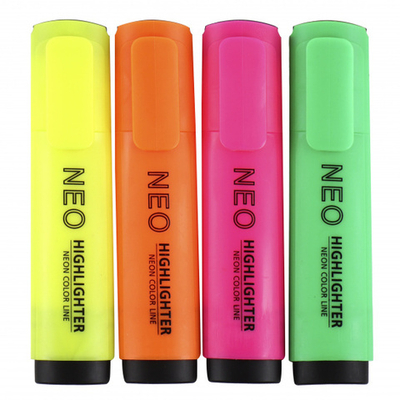 Текстовыделитель Hatber NEO, 5 мм, ассорти, пластик, 1 шт