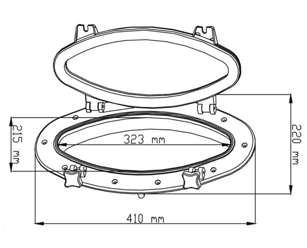 Иллюминатор овальный, 220x410 мм, белый (10252386)