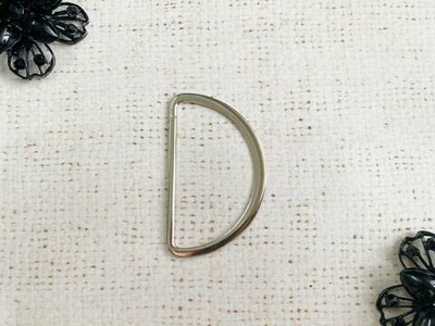 Полукольцо металлическое, р. 34х18 мм, никель