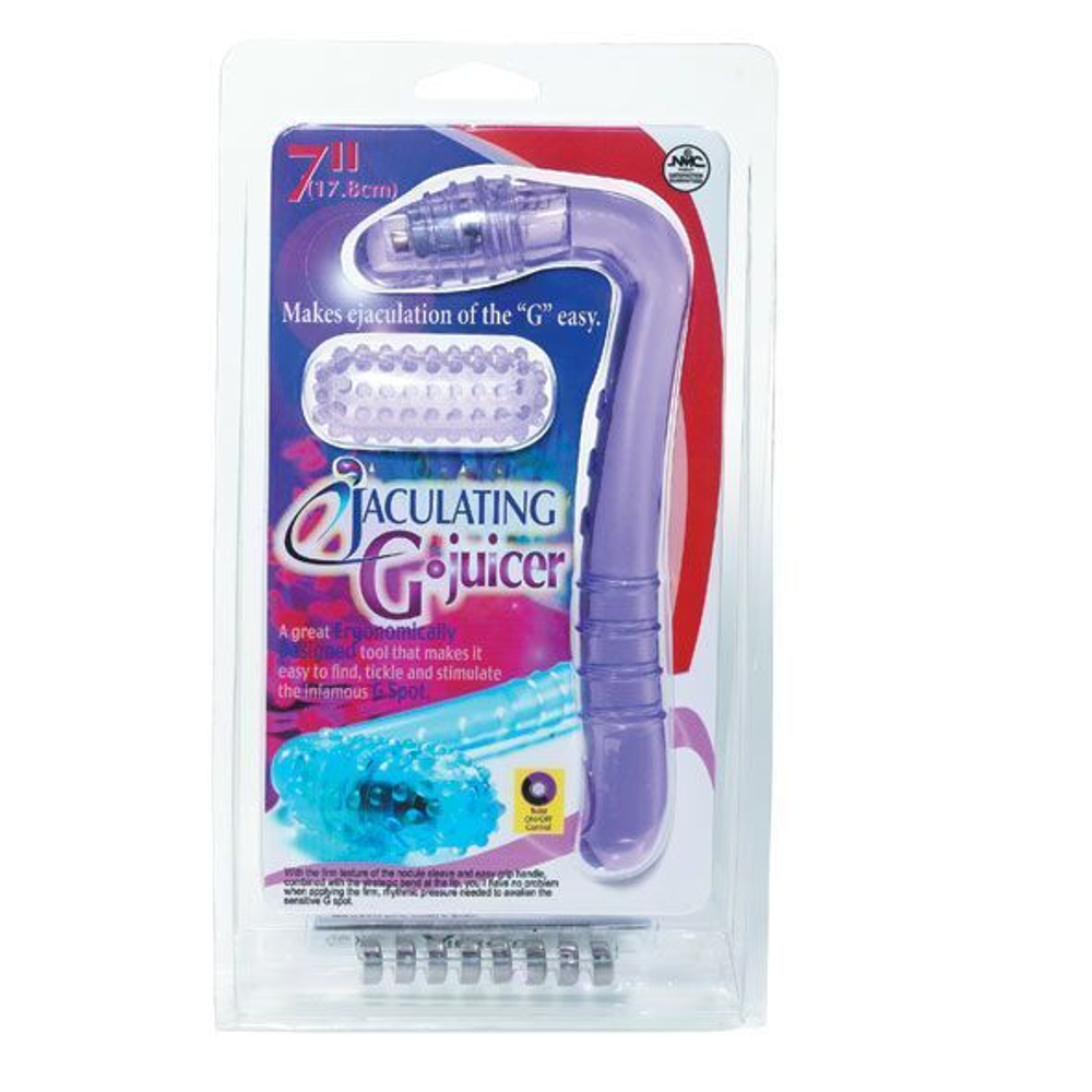 Фиолетовый вибростимулятор G-точки с силиконовой насадкой (Цвет: фиолетовый)