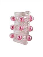 Прозрачная сквозная насадка на пенис с цветными шариками (Цвет: прозрачный)