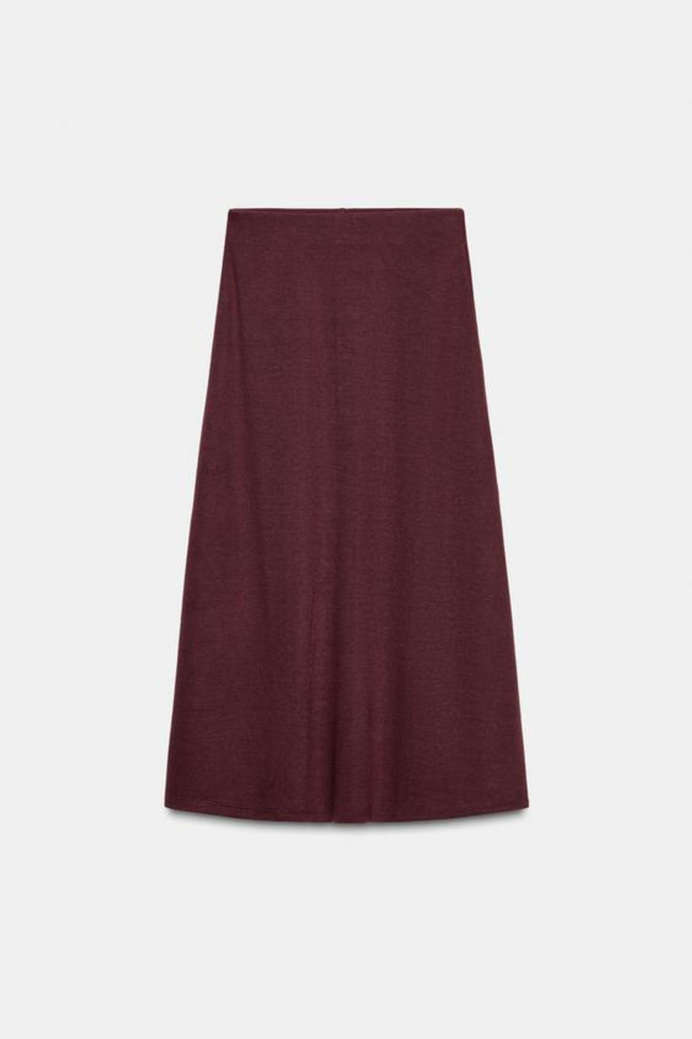 ZARA ЮБКА МИДИ ИЗ МЯГКОЙ ТКАНИ, КОНЬЯЧНЫЙ