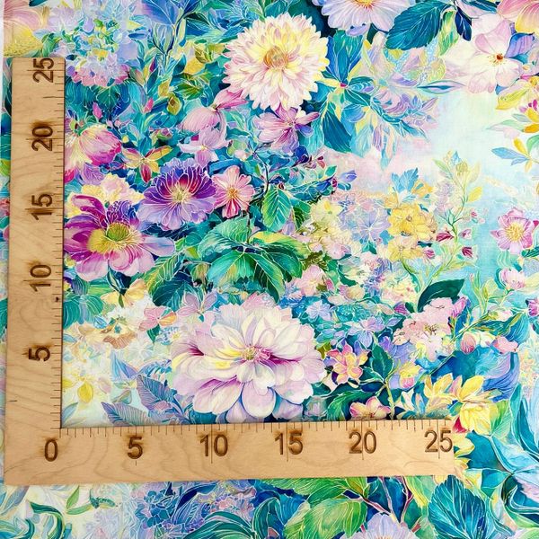 ЦВЕТОЧНЫЙ ПРИНТ, ГЕОРГИНЫ - 100% хлопок 2