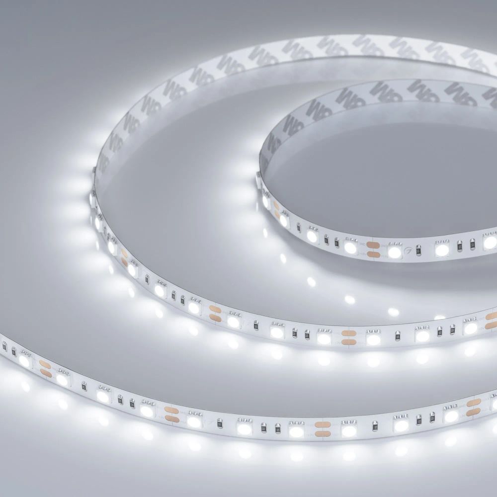 Светодиодная лента RT-B60-10mm 12V White6000 (14.4 W/m, IP20, 5060, 5m) (Arlight, 14.4 Вт/м, IP20) 012339(2)