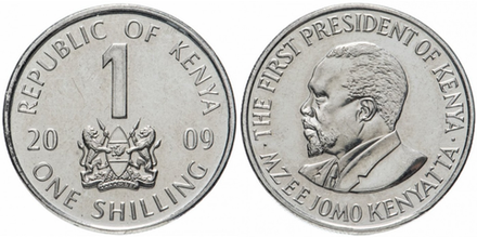 Кения 1 шиллинг, 2005 - 2010 Джомо Кениата XF