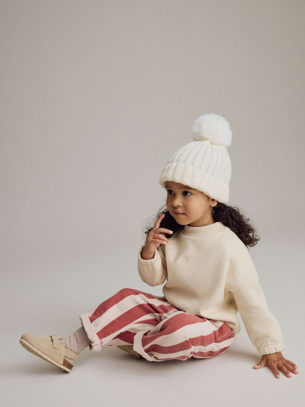 Брюки для девочки Next E31-339, Красный, Молочный