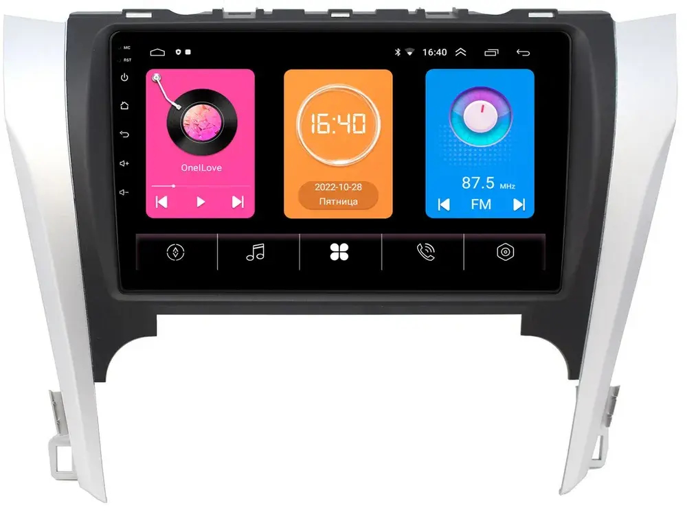 Магнитола Toyota Camry 50 2011-2014 (рамка серебристо-черная под 9") - OEM GT9-3103 на Android 10, 2ГБ-16ГБ