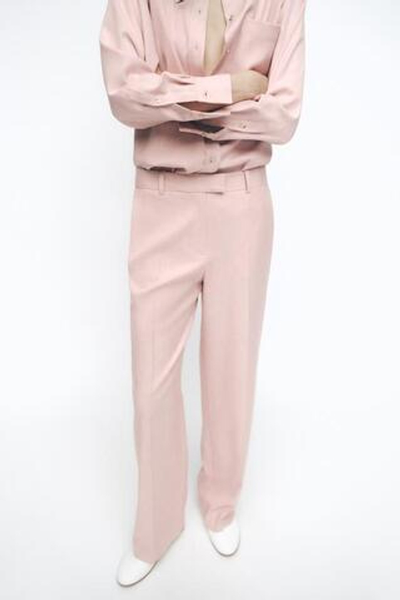 ZARA БРЮКИ STRAIGHT FIT, РОЗОВЫЙ