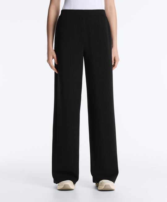 OYSHO Прямые полосатые брюки с мягкой на ощупь модальной тканью. черный