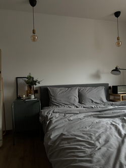 КПБ Дуэт с простыней на рез. 160х200 ВАРЕНЫЙ ХЛОПОК "Серый меланж"