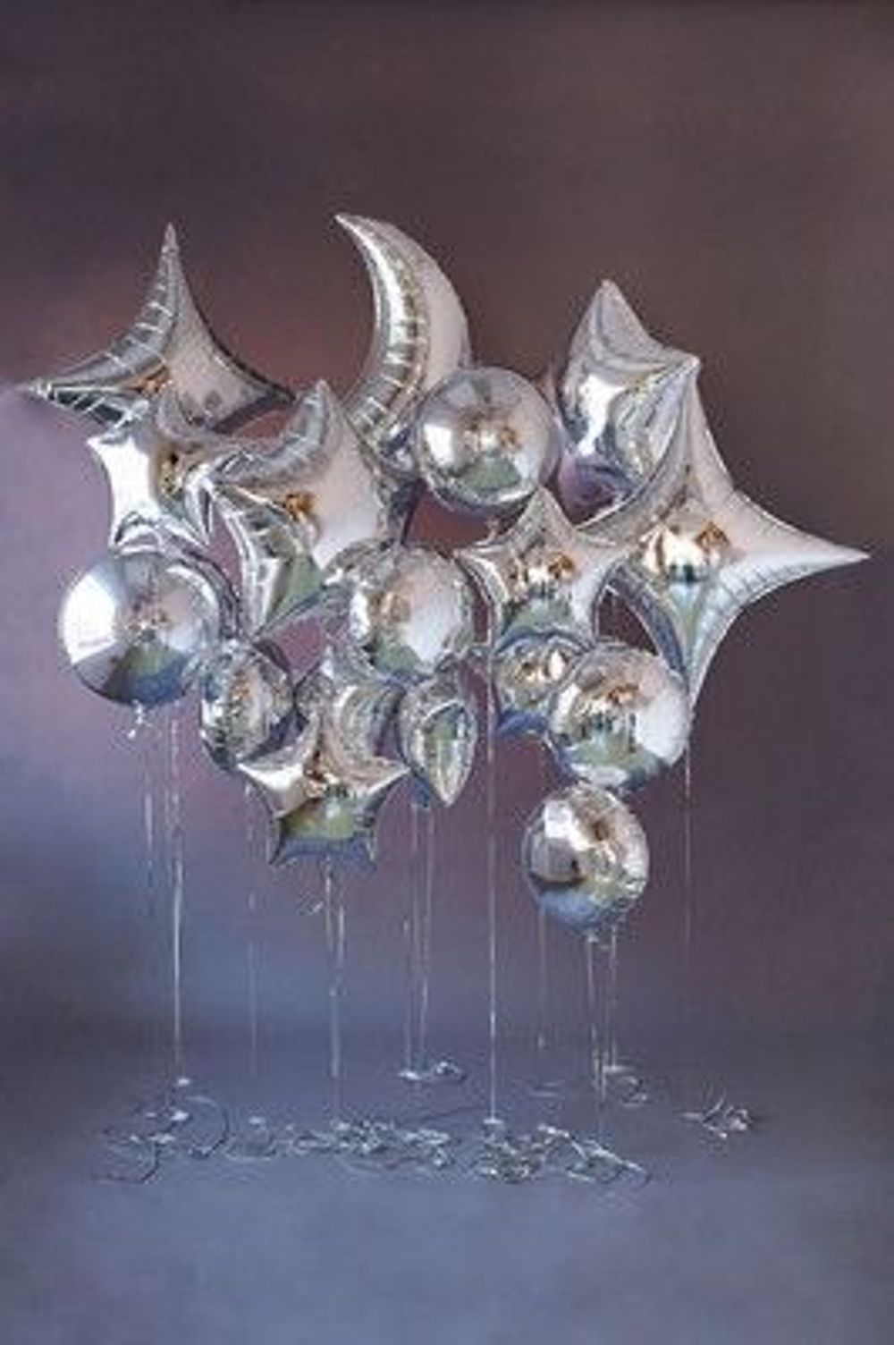 Шар (28"/71 см) Фигура, Полумесяц, Серебро 1 шт.