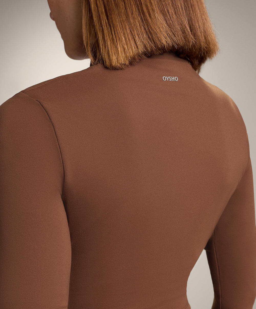Oysho Топ с длинным рукавом Evermove, цвет ржавчины