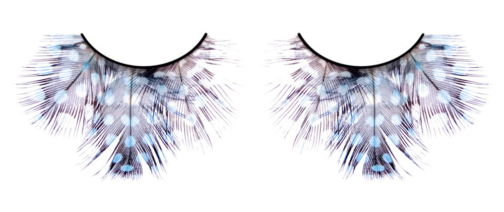 Светлые сине-фиолетовые ресницы-перья (Цвет: синий)