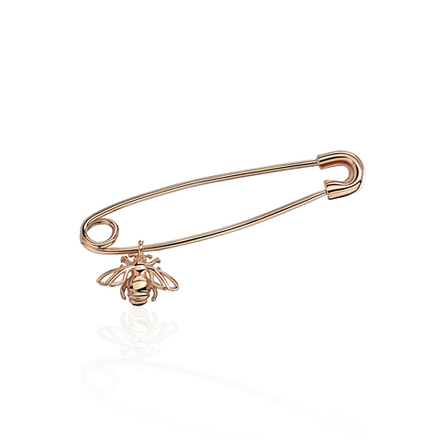 Брошь с фианитом из красного золота 585 пробы JA-SH-1Ш110233