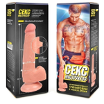 Фаллоимитатор с мошонкой на присоске реалистичный телесный 20 см