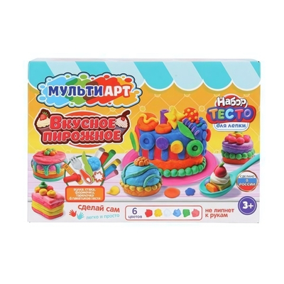 Набор теста д/лепки с формочками "Вкусное пирожное" 24см. PDSET-MA120037 (Мультиарт)