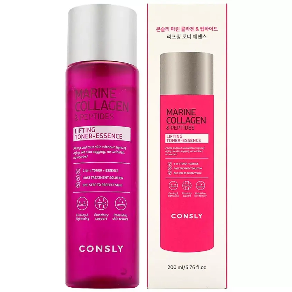 CONSLY Тонер-эссенция укрепляющий с коллагеном и пептидами Collagen And Peptides Strengthening Toner-Essence, 200 мл