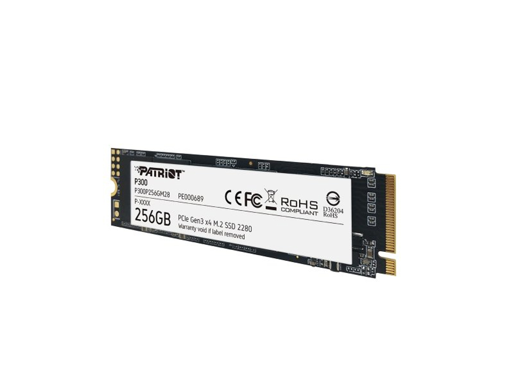 SSD накопитель Patriot P300 256ГБ, M.2 2280, PCIe 3.0 x4, NVMe [P300P256GM28]