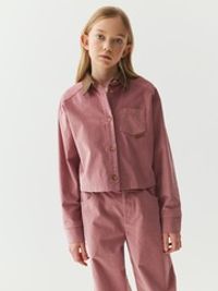 Рубашка вельветовая укороченная "Пудра" 7+