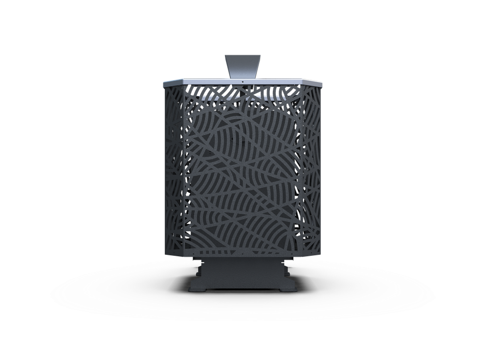 Банная печь Душа- 15 Сетка Модерн Закрытая Каменка стекло