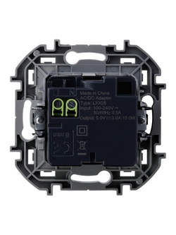 Устройство зарядное Inspiria с 2-мя USB разьемами A и C 240В/5В 3000мА антрацит IEK 673763
