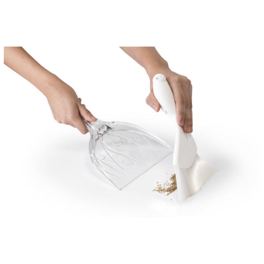 Совок для уборки крошек sparrow, прозрачный/белый