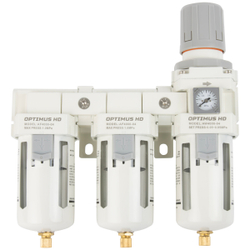 AFFW4000-04 Блок подготовки воздуха 1/2" трехступенчатый с влагомаслоотделителем, регулятором и манометром