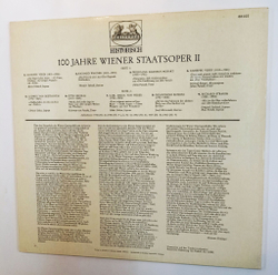 Винтажная виниловая пластинка LP Сборник 100 Jahre Wiener Staatsoper II Опера (Germany)