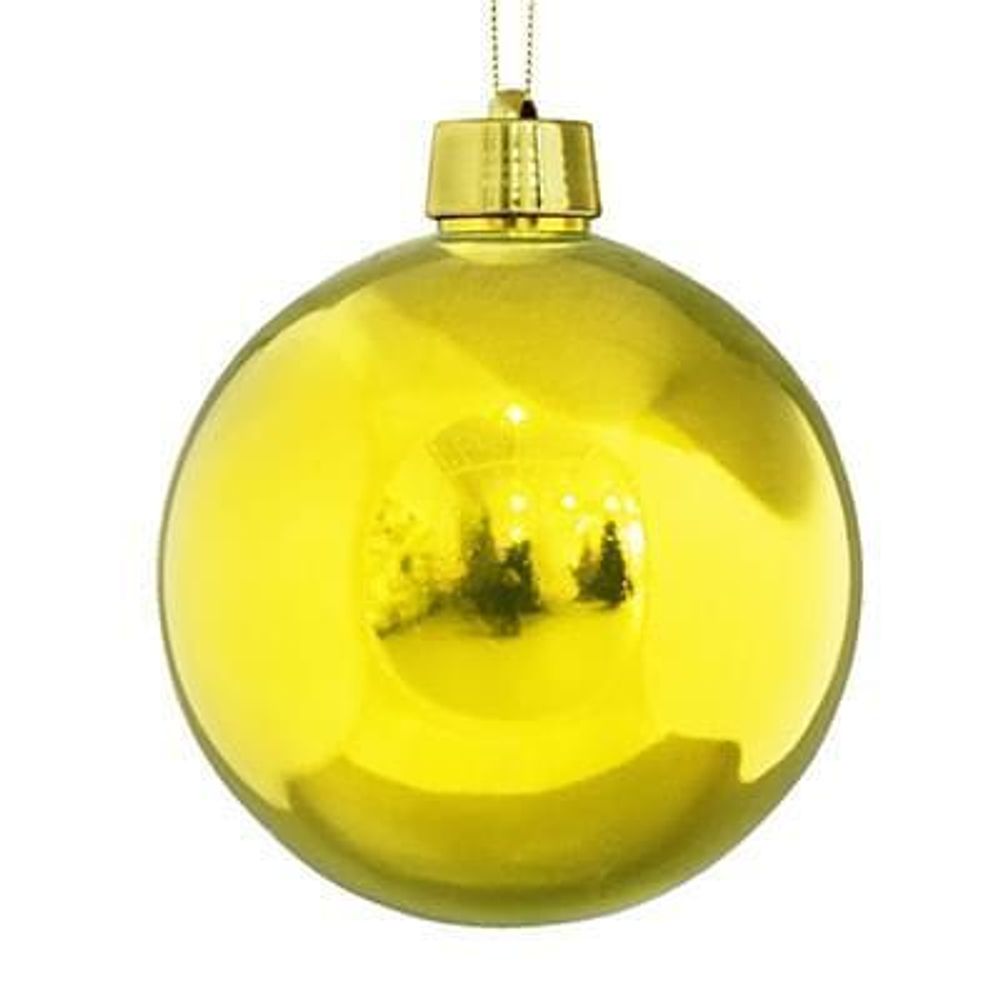 большой шар на елку (золотой глянцевый)