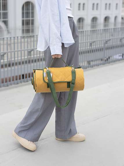 Плед для пикника и отдыха на пляже smart picnic, горчичный