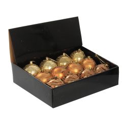 GAEM Набор из 12шт, Украшение новогоднее Шар "Спираль золотистая", D8 см, L35 W28 H21 см